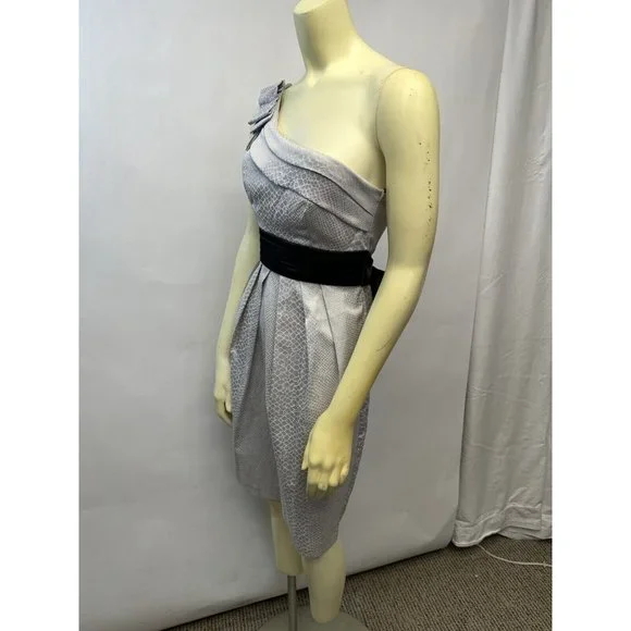 DB Studio White Stretch‎ Light Gray Dress Size 2 - Picture 3 of 11